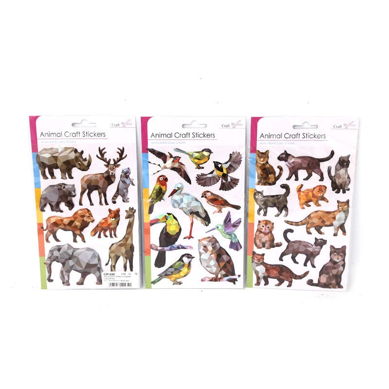 Sifcon Animal Craft Stickers Assorted 25cm x 14cm CR1245
