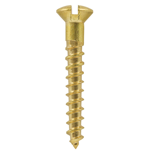 Countersunk Slotted Head Woodscrews Brass 5/8-Inch x 4-Inch 30264