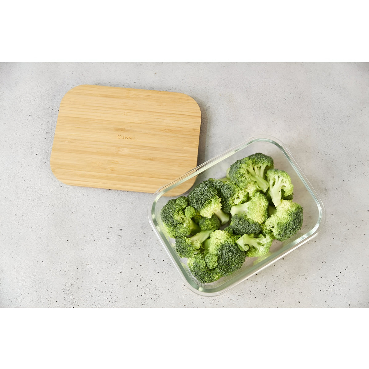 Culinare Glass Food Storage Container with Natural Bamboo Lid Clear 1.5Ltr C70025