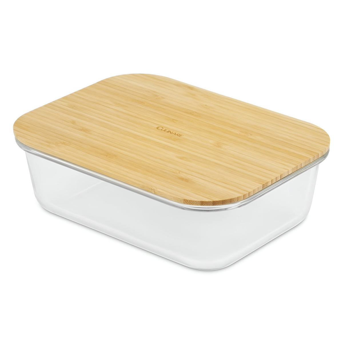 Culinare Glass Food Storage Container with Natural Bamboo Lid Clear 1.5Ltr C70025