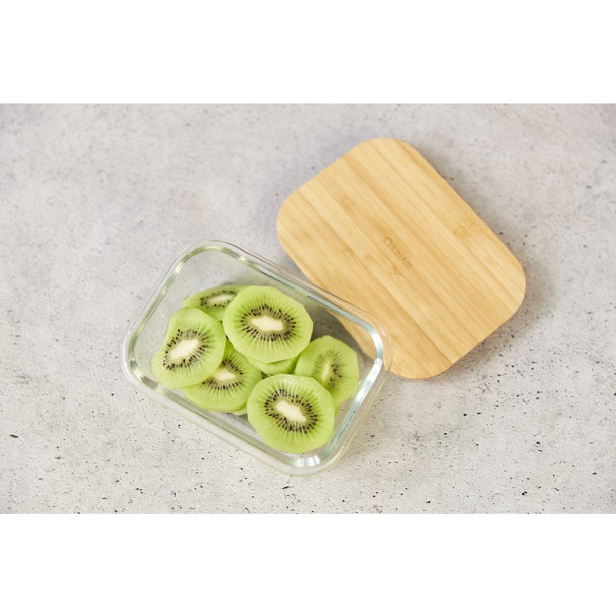 Culinare Glass Food Storage Container with Natural Bamboo Lid Clear 370ml C70022