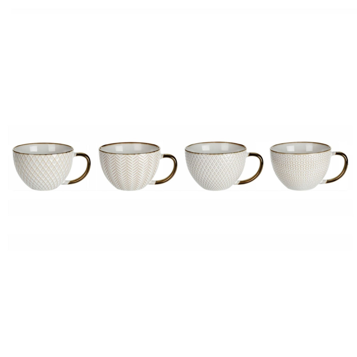 Excellent Houseware Stoneware Mug White and Brown Assorted Design 460ml 906587