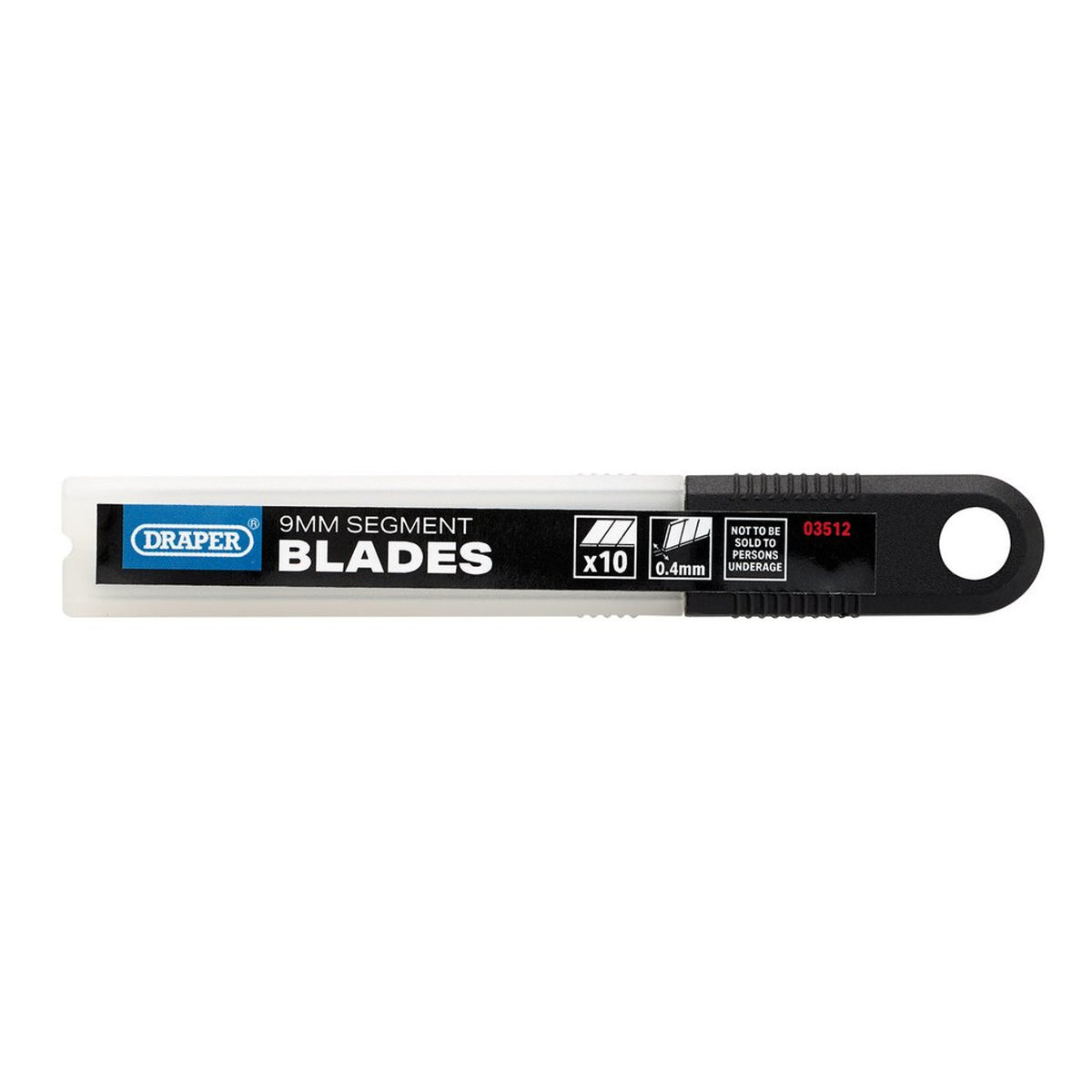 Draper Snap-Off Segment Knife Blades Silver 9mm Pack of 10 03512 | Blade Thickness 0.4mm