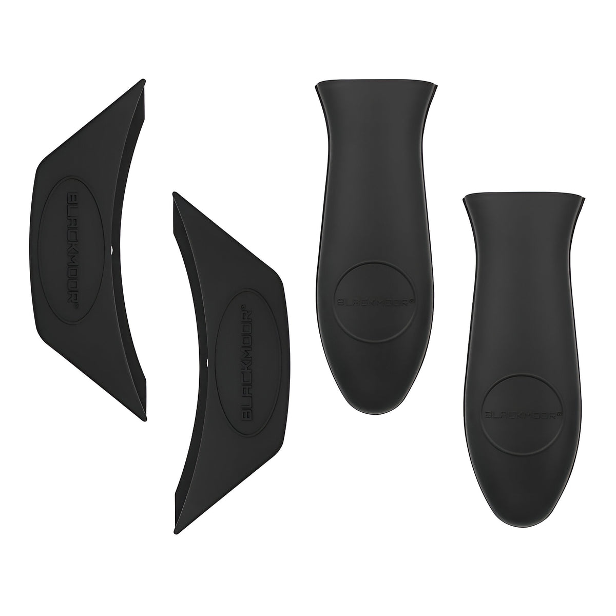 Blackmoor Silicone Cookware Grips Set Black 67679 | Includes 2 x Pan Handle Grips | 2 x Dish Handle Grips | Dishwasher Safe | Handle Slot for Easy Storage