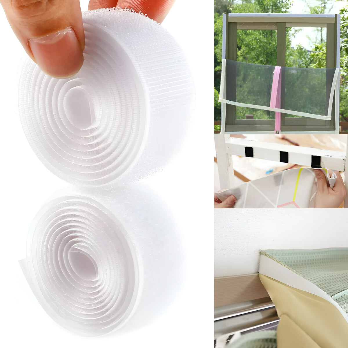 151 Sewing Box Hook and Loop Self Adhesive Tape White 1Mtr x 25mm SEW1090