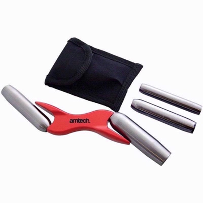 Amtech Four Size Interchangeable Brick Jointer Red and Metallic Silver G1700