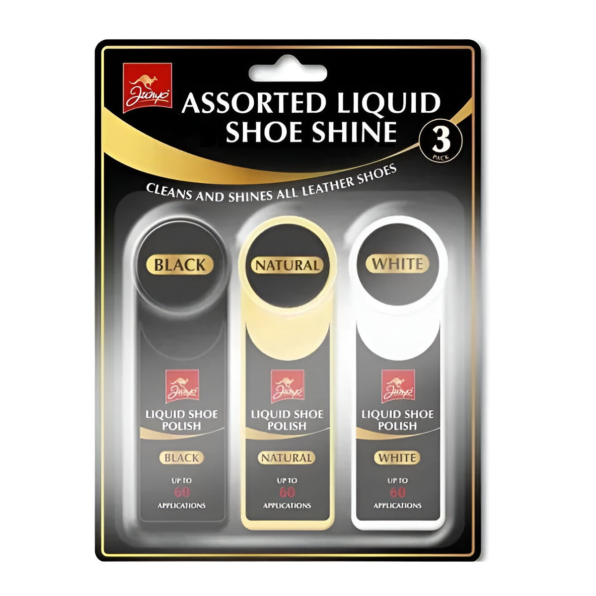 151 Jump Liquid Shoe Shine Polish Assorted Pack of 3 KC2675A-36