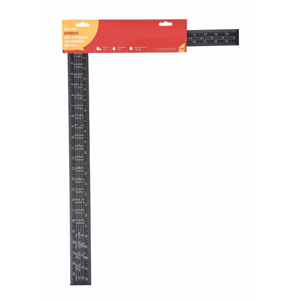 Amtech Steel Roofing and Carpenter Square Metallic Black 16-Inch x 24-Inch P3700