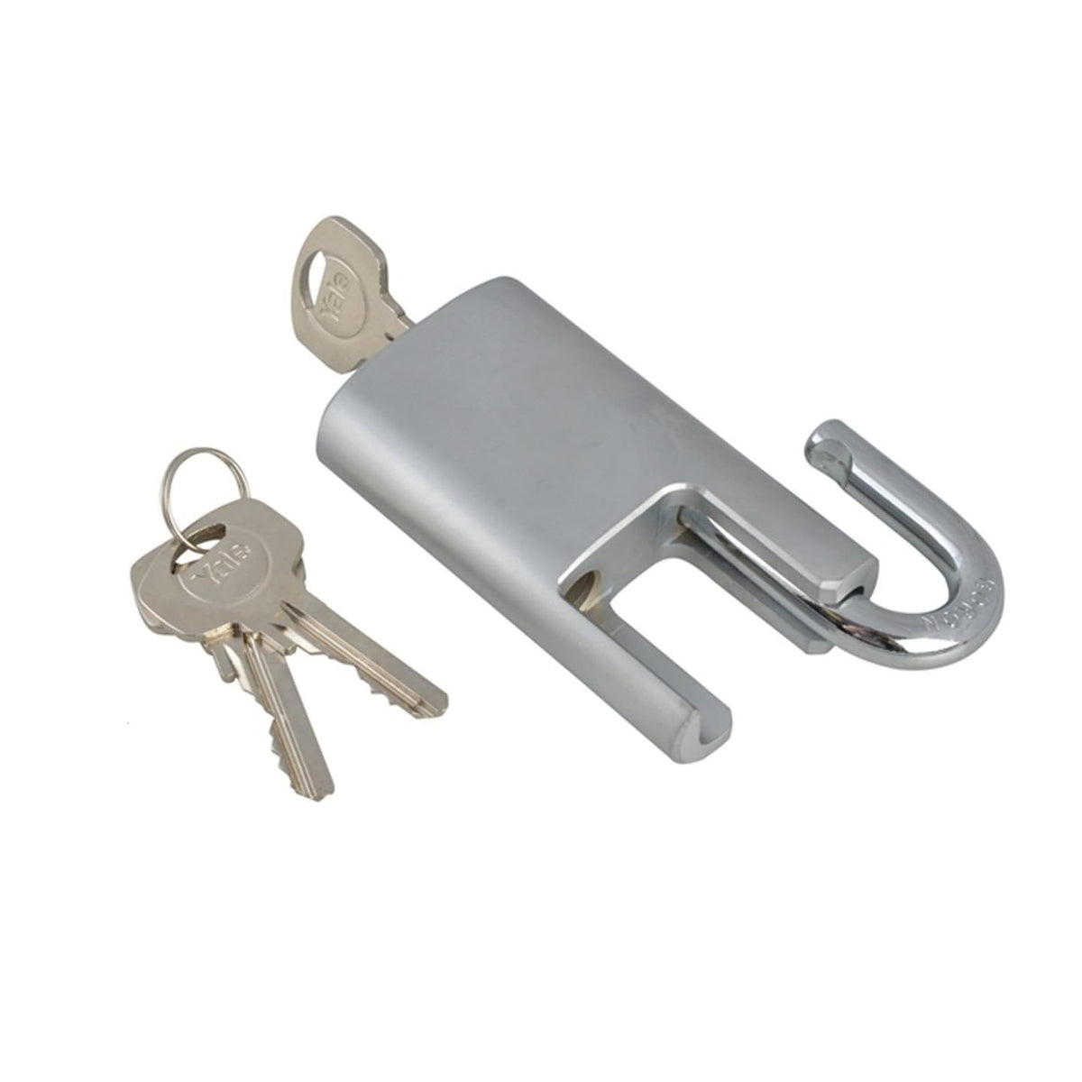 Yale Closed Shackle Steel Padlock with Two Keys Metallic Silver 51mm P210C-51-127
