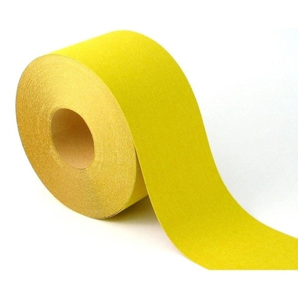 Tradesand P120 Fine-Grade Aluminium Oxide Glue Bonded Abrasive Roll Yellow 115mm x 10Mtr 207