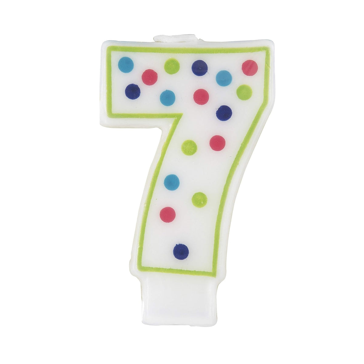 Unique Party Spotty Party Birthday Polka Dot Candle Number 7 Multicoloured 8cm 37307 | Suitable for Anniversaries and Other Special Occasions