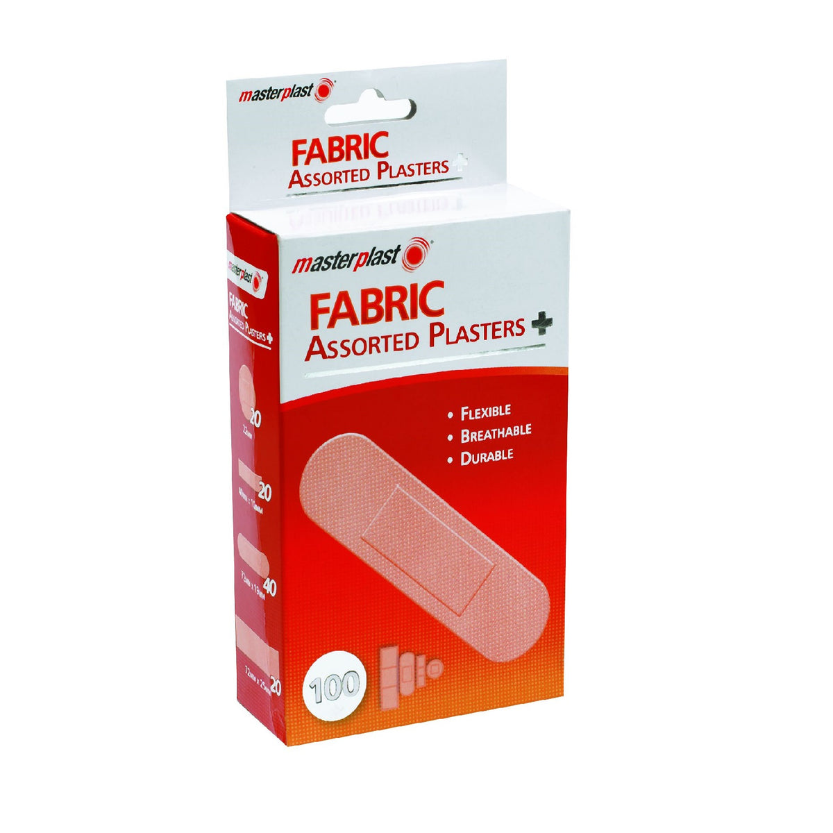 151 Masterplast Fabric Assorted Plasters Beige Pack of 100 MP016 | Flexible | Breathable | Durable