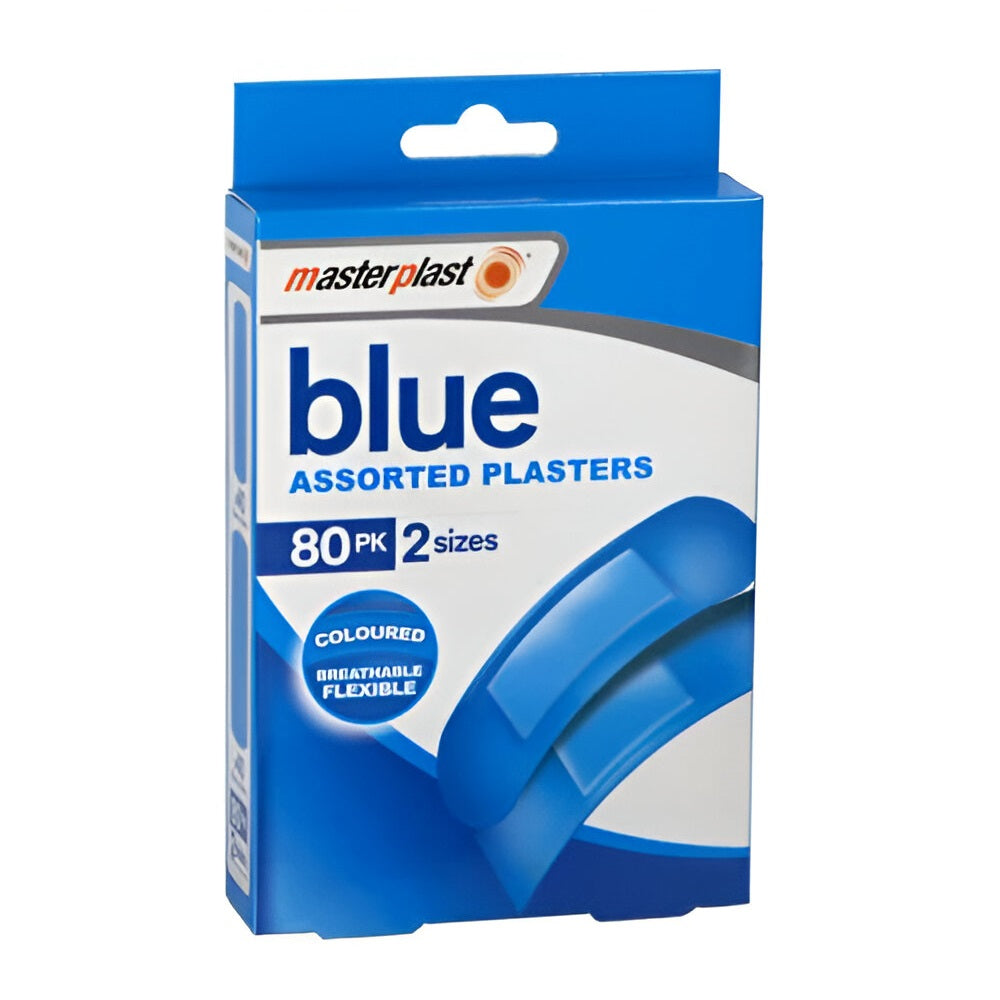 151 Masterplast Assorted Detachable Plasters Blue Pack of 60 MP1094 | Coloured | Breathable | Flexible