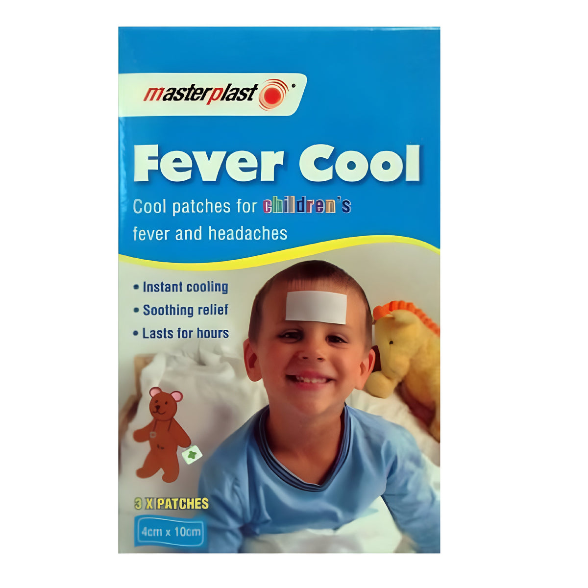 151 Masterplast Fever Cool Patches White 4cm x 10cm Pack of 3 | Instant Cooling | Soothing Relief | Lasts for Hours