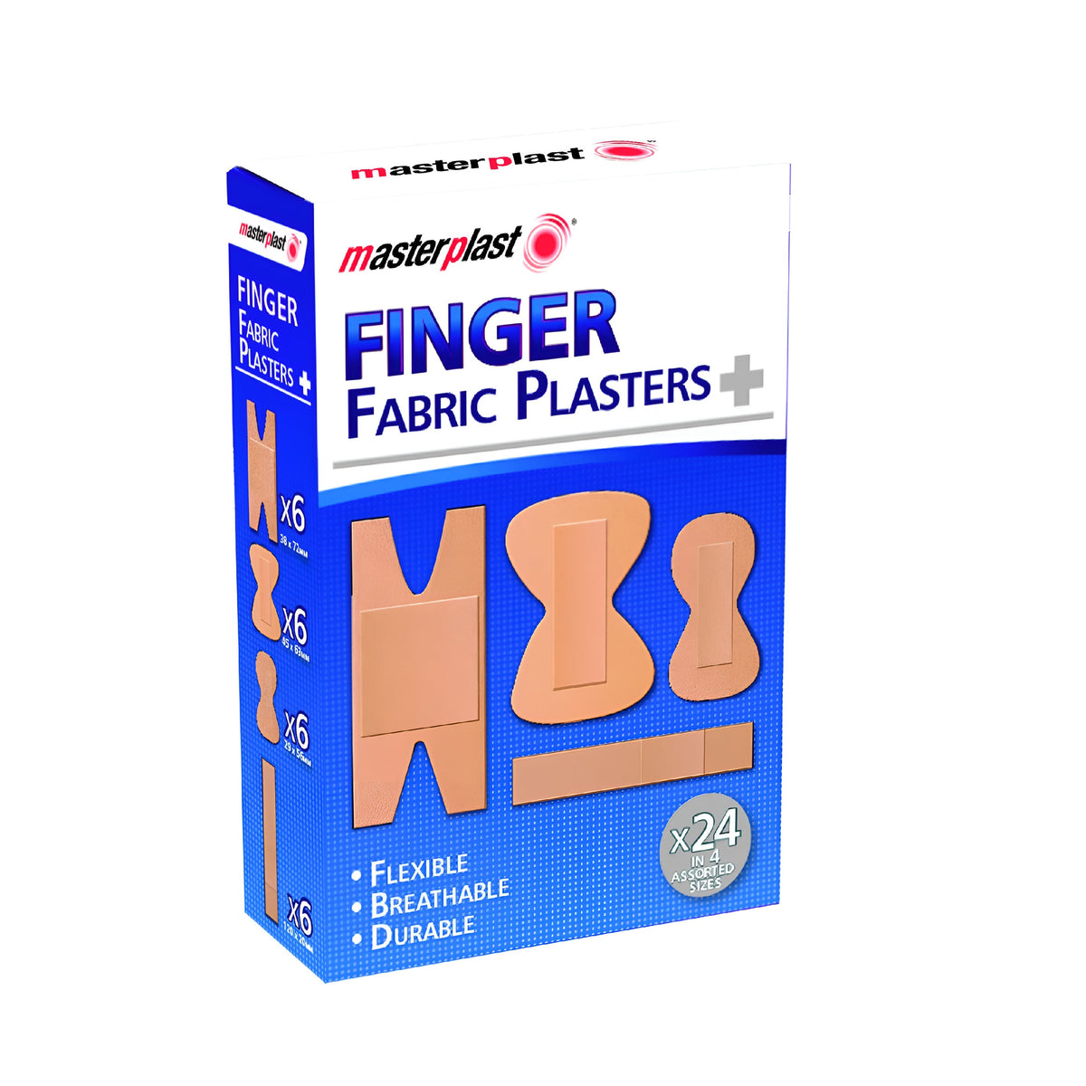 151 Masterplast Finger Fabric Assorted Plasters Brown Pack of 24 MP1093 | Flexible | Breathable | Durable