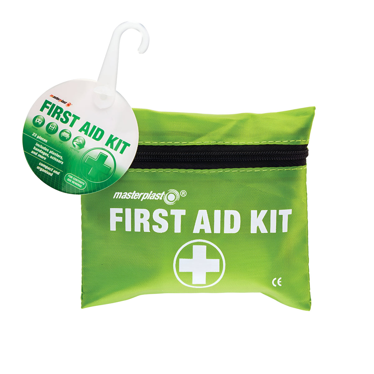 151 Masterplast First Aid Kit Green Pack of 23 MP1063A | Includes Plasters - Bandages - Scissors and More | Compact and Organised