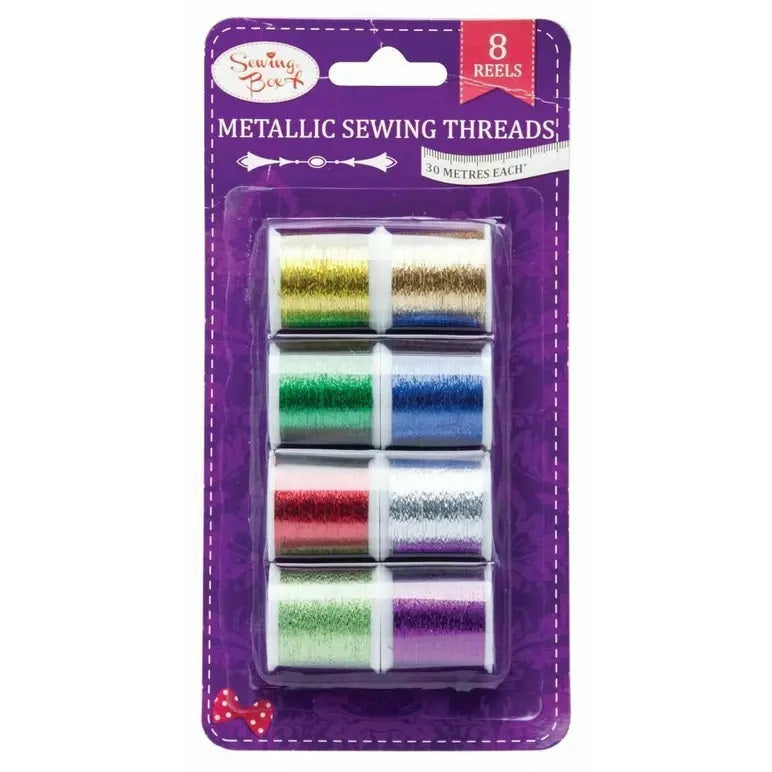 151 Swing Box Metallic Thread Reels Assorted Colour 30Mtr Pack of 8 SEW1076