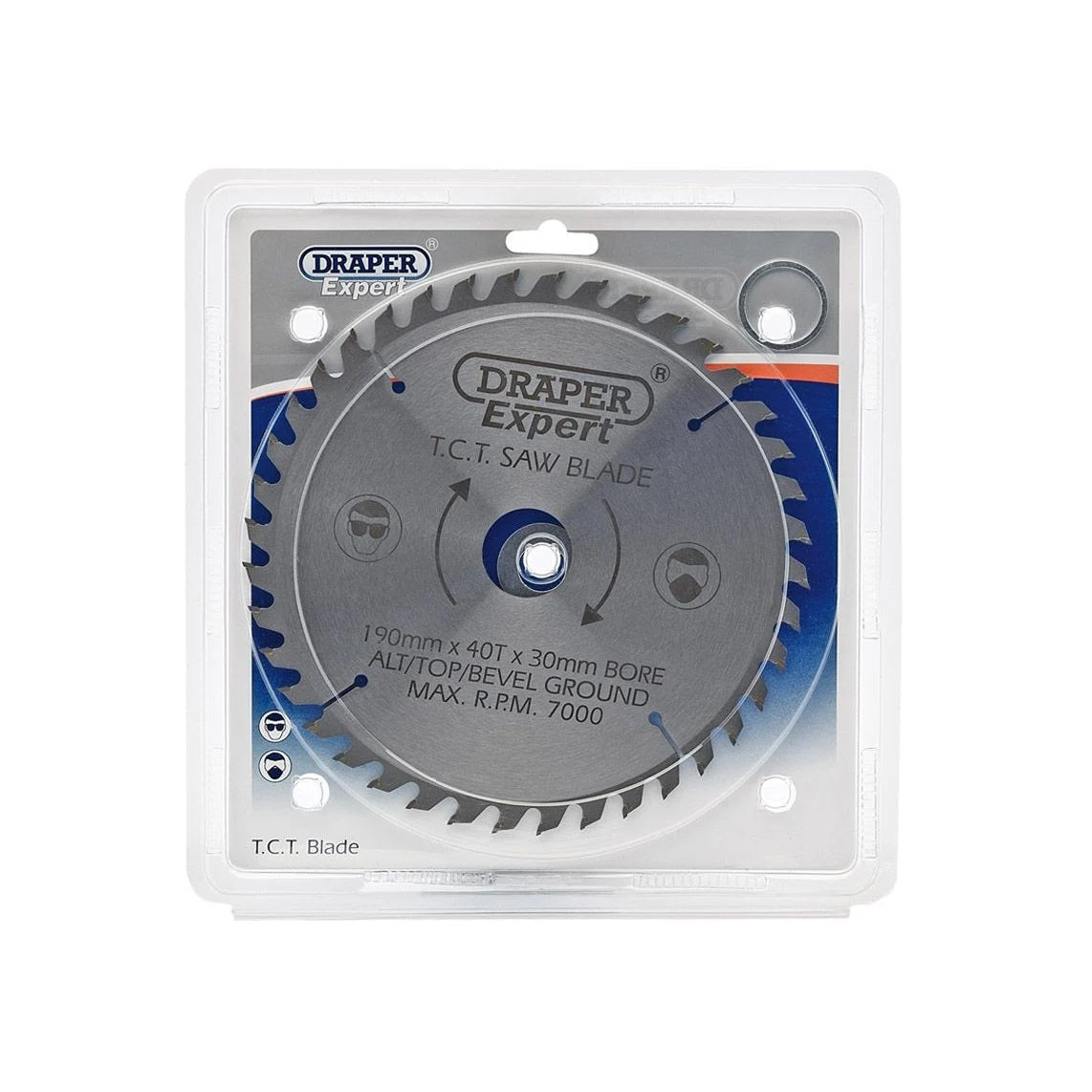 Draper Expert Tungsten Carbide Tip Circular Saw Blade Silver 190mm x 30mm 09475 | Max. R.P.M 7000 | Number of Teeth - 40