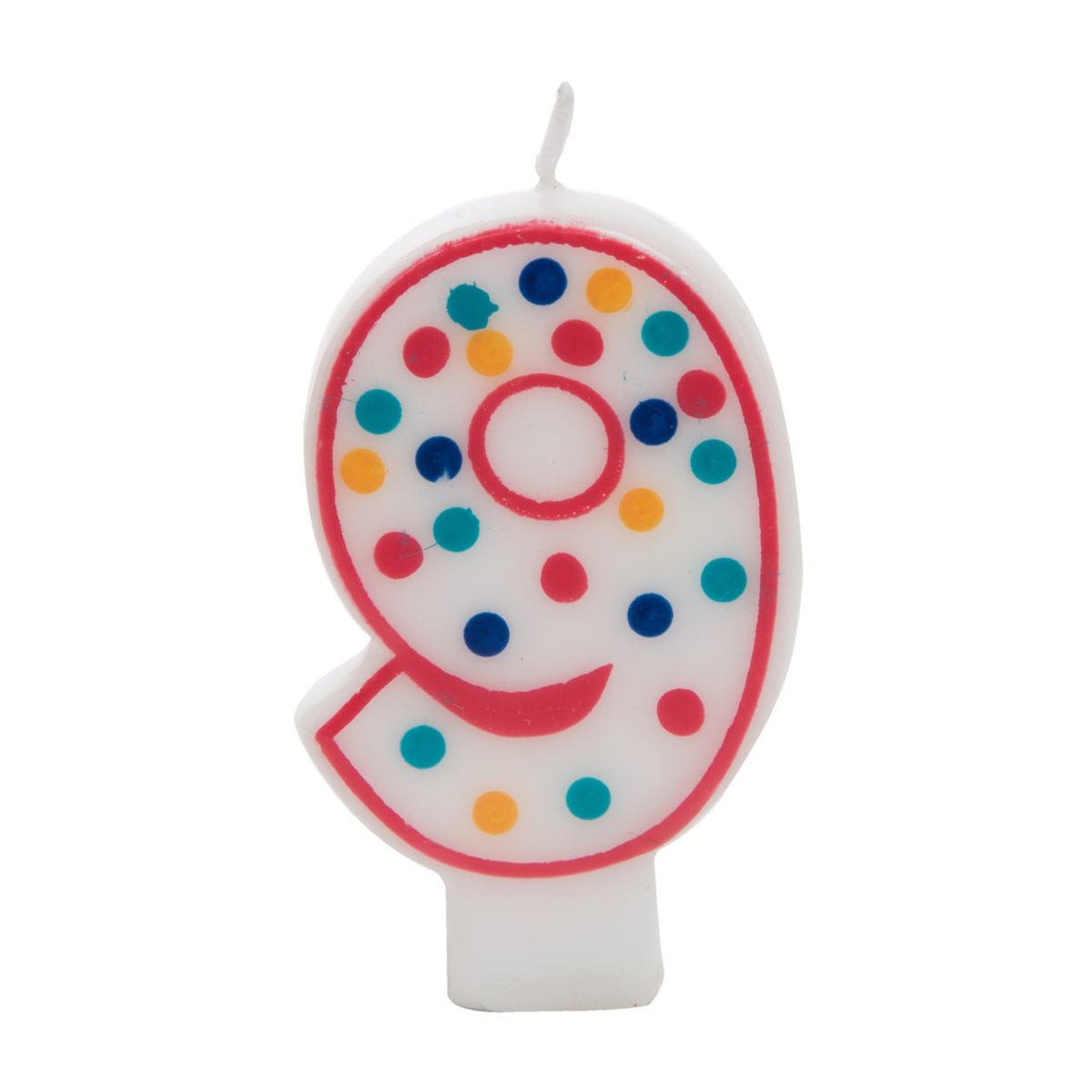 Unique Party Spotty Party Birthday Polka Dot Candle Number 9 Multicoloured 8cm 37309 | Suitable for Anniversaries and Other Special Occasions