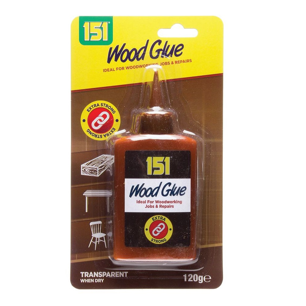 151 Wood Glue Brown 120g | Extra Strong | Ideal for Woodworking Jobs and Repairs | Transparent when Dry