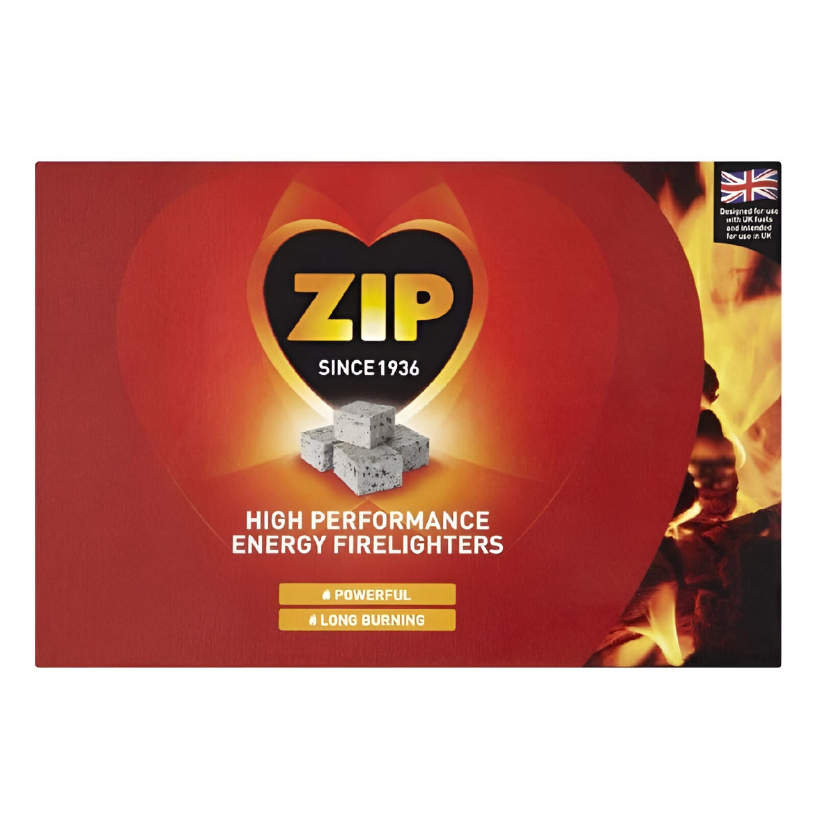 Zip High Performance Energy Firelighters Pack of 30 Cubes 04147 | Powerful | Long Burning