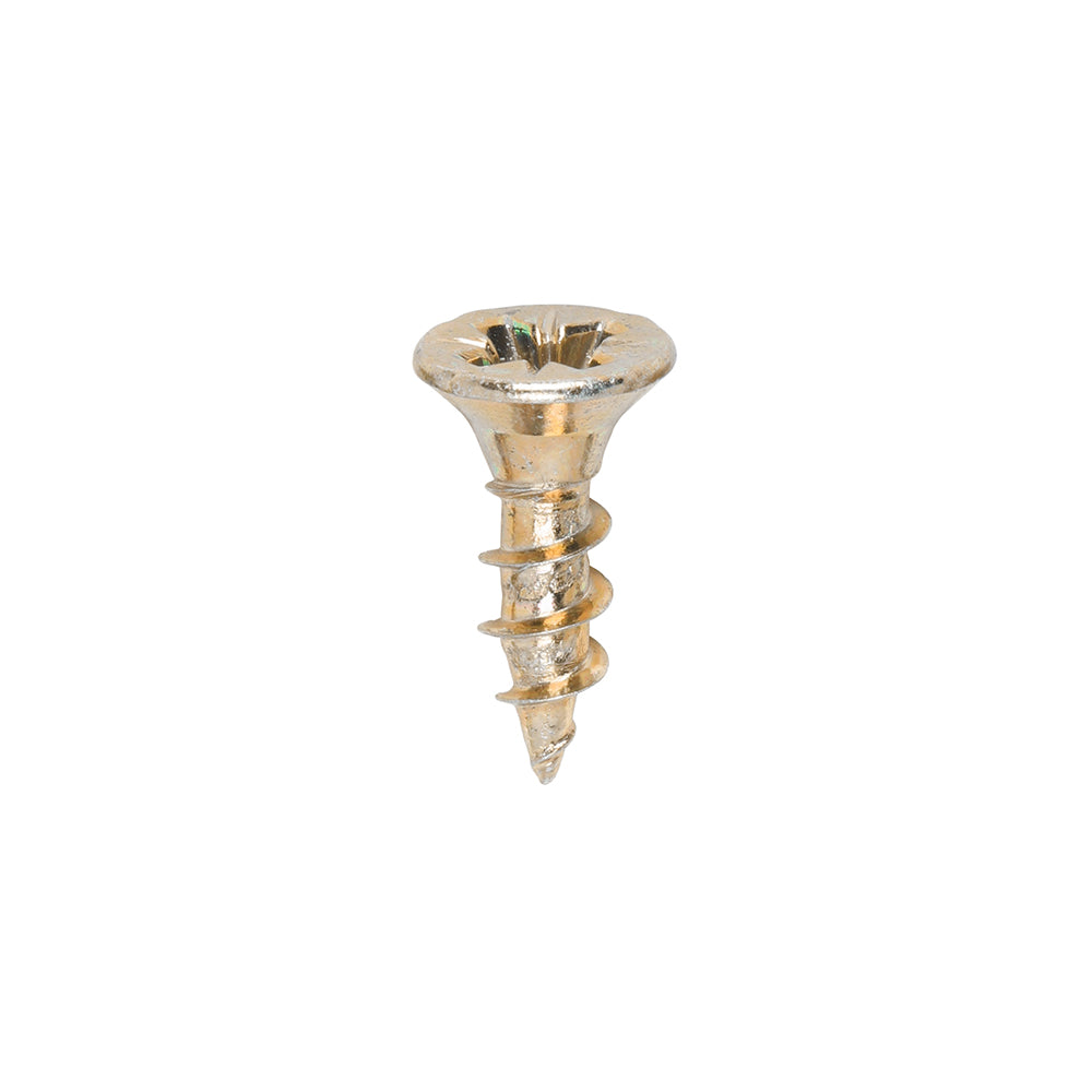 Timco Solo Zinc Plzted PZ Double Countersunk Chipboard and Woodscrews Golden 3.5mm x 12mm Pack of 200 35012SOLOC