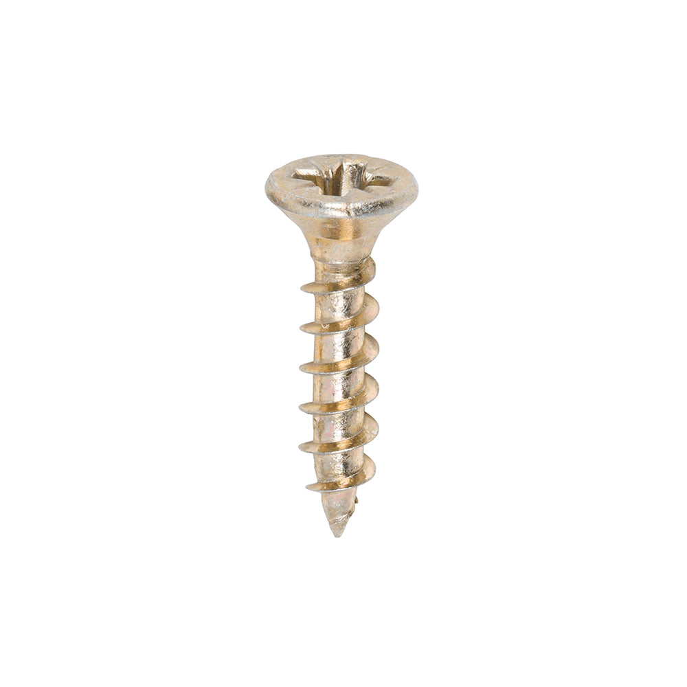 Timco Solo Zinc Plzted PZ Double Countersunk Chipboard and Woodscrews Golden 3.5mm x 17mm Pack of 200 35017SOLOC