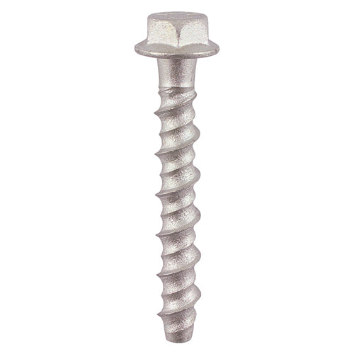 Timco Exterior Hex Flange Masonry and Cavity Multi Fix Bolts Silver 6mm x 50mm Pack of 4 MF650PRE | Socket Size - 10mm | Drill Size - 6mm | Max. Fixture - 20mm | Min. Drill Depth - 40mm