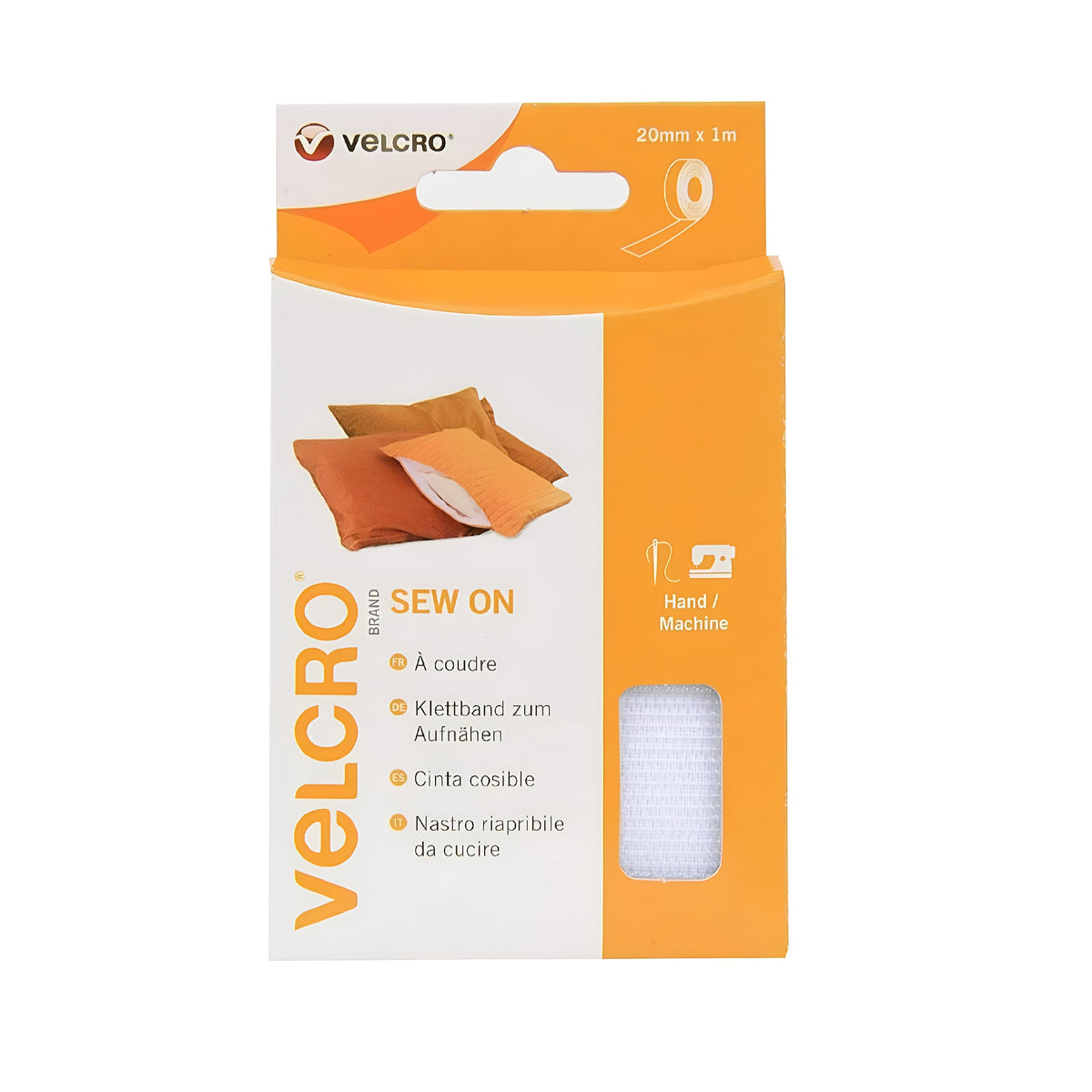 Velcro Hook and Loop Tape Sew On White 20mm x 1cm EC60298