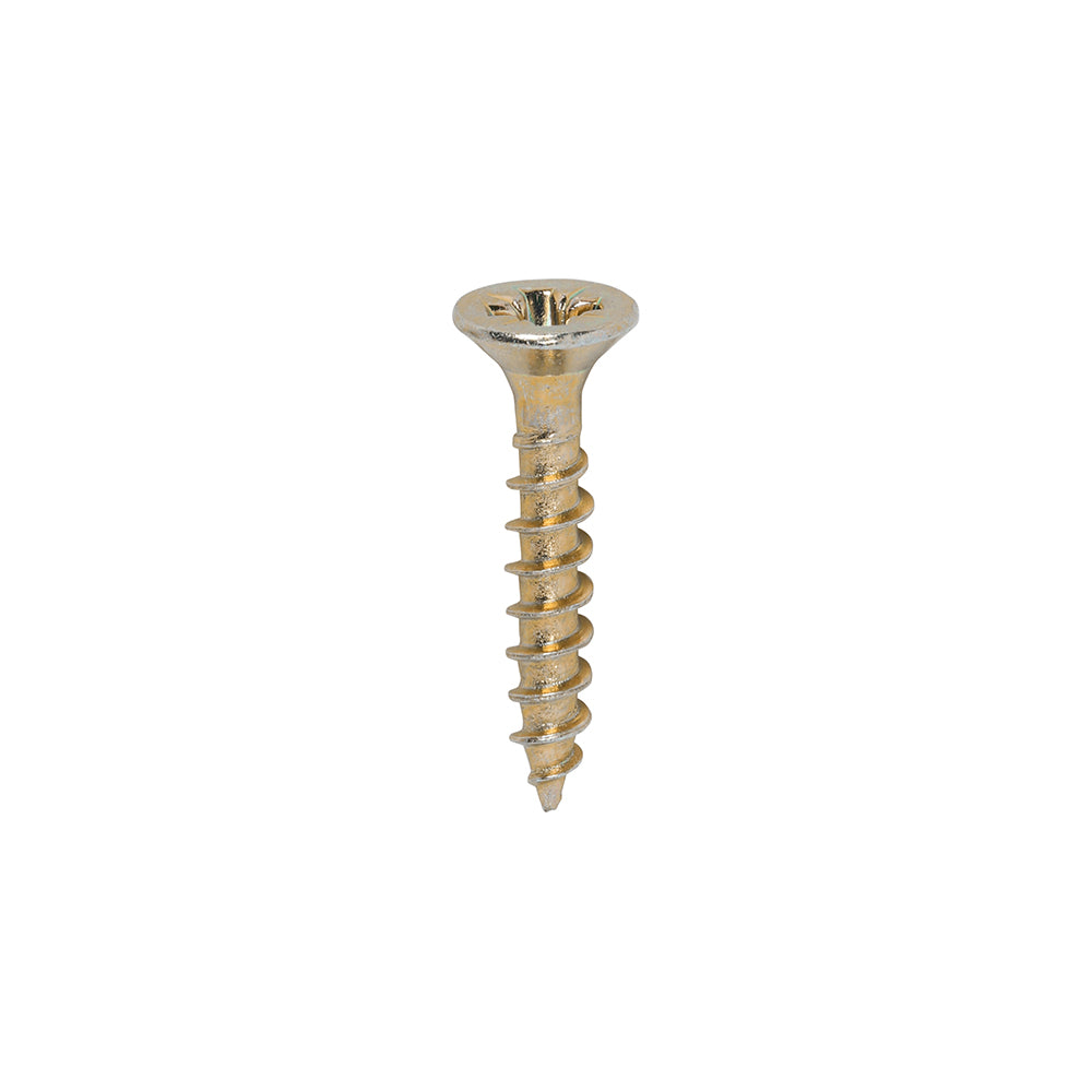 Timco Classic Multi-Purpose Double Countersunk Zinc Plated Screws Golden 3.5mm x 20mm Pack of 200 35020CLAF | Driver Bit Size - PZ2