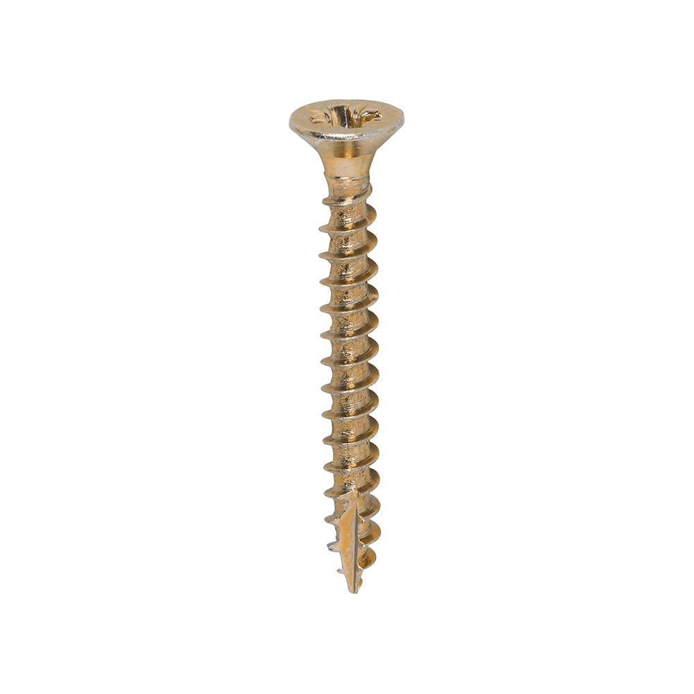 Timco Classic Multi-Purpose Double Countersunk Zinc Plated Screws Golden 3.5mm x 30mm Pack of 200 35030CLAF | Driver Bit Size - PZ2