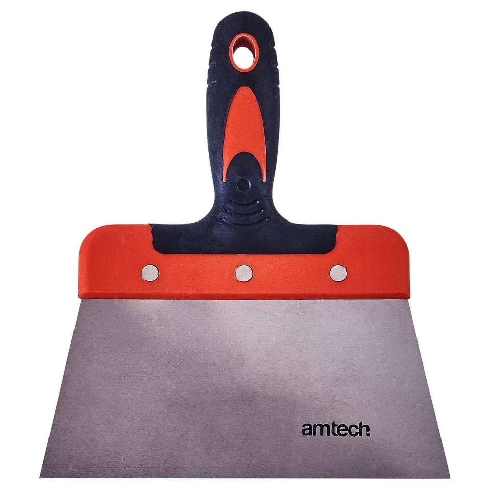 Amtech Scraper with Soft Grip Handle Red and Black 7-Inch G0950