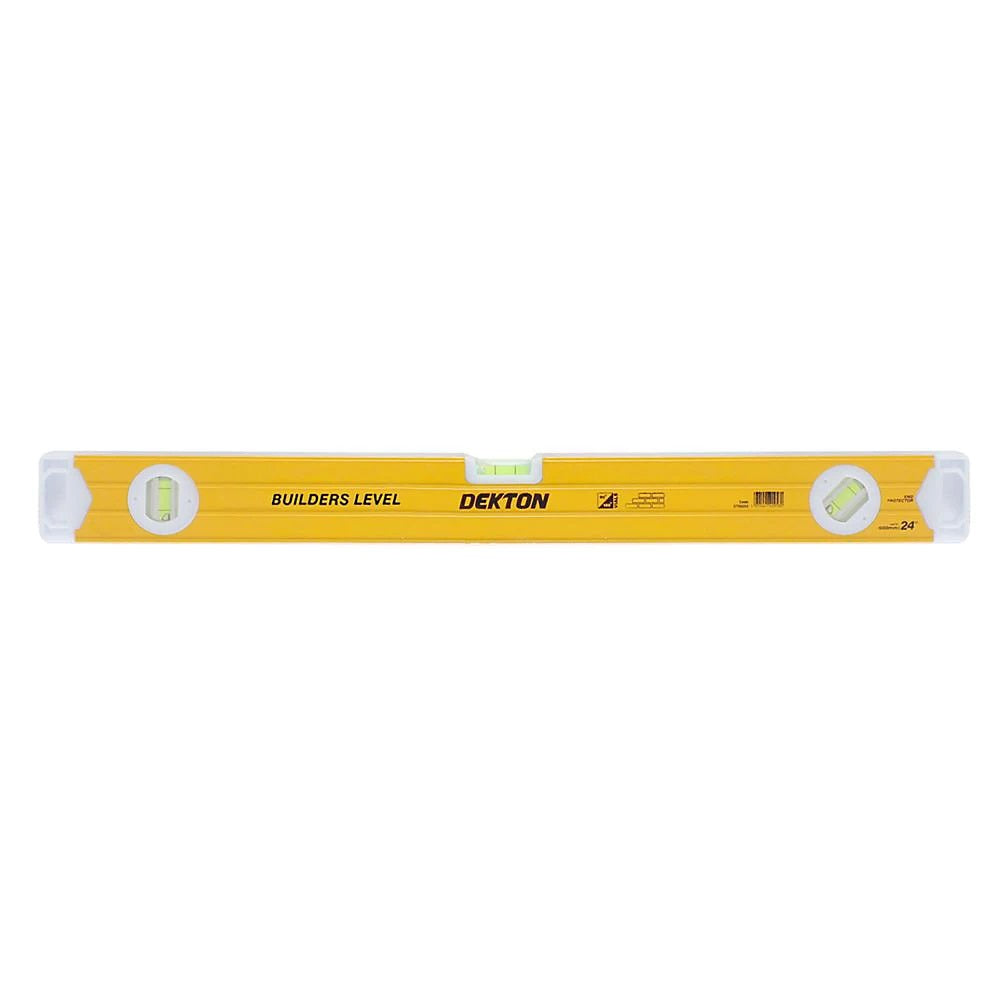 Dekton Builders Level with 3 Angle Horizontal Vertical Vials Yellow 24-Inch DT55252