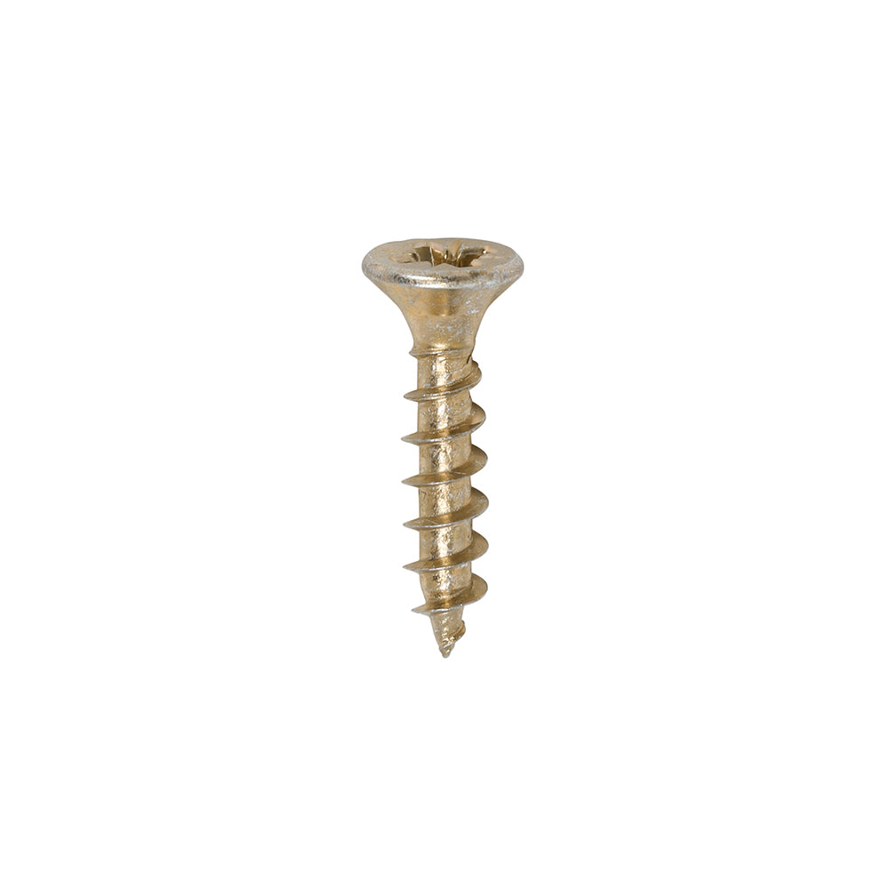 Timco Solo Zinc Plated PZ Double Countersunk Chipboard and Woodscrews Golden 4mm x 20mm Pack of 200 40020SOLOC | Driver Bit Size - PZ2