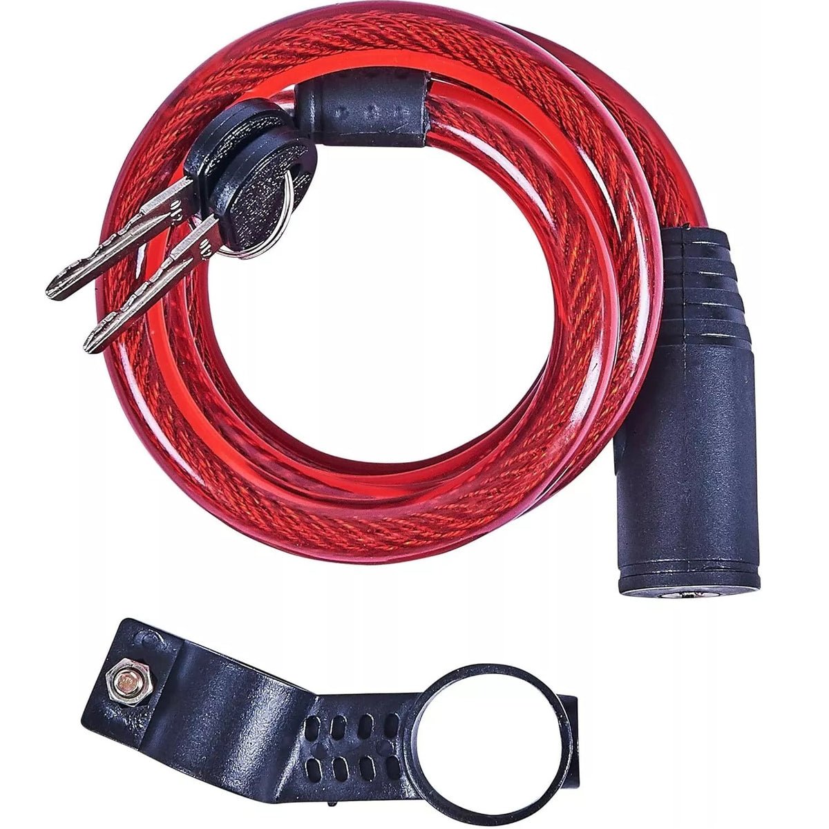 Amtech Heavy Duty Security Cable Lock with Two Keys Red and Black 1.2Mtr x 12mm T1800
