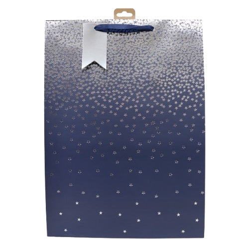 Clairefontaine Eurowrap Ombre Gift Bag with Ribbon Handles Navy Blue XL 330mm x 455mm x 150mm Pack of 6 30861-1WC | Wider Base