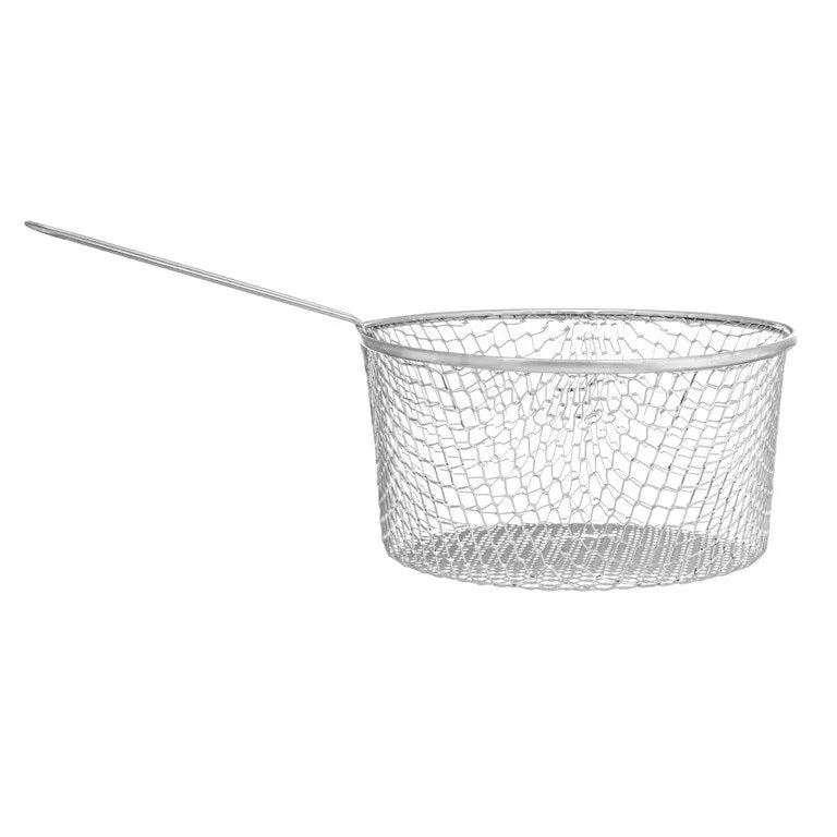 MTK Housewares Metal Wire Chip Basket Silver 8-Inch 057 | Fit 9-Inch pan