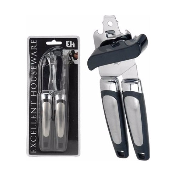 Excellent Houseware Stainless Steel Multipurpose Deluxe Can Opener Silver and Black 189147