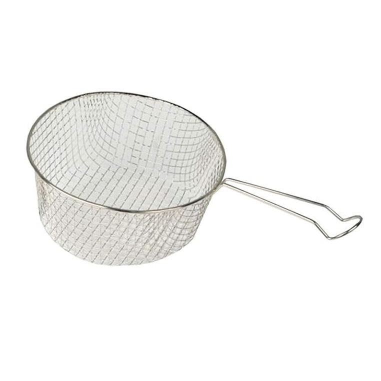 MTK Housewares Metal Wire Chip Basket Silver 7-Inch 056 | Fit 8-Inch pan