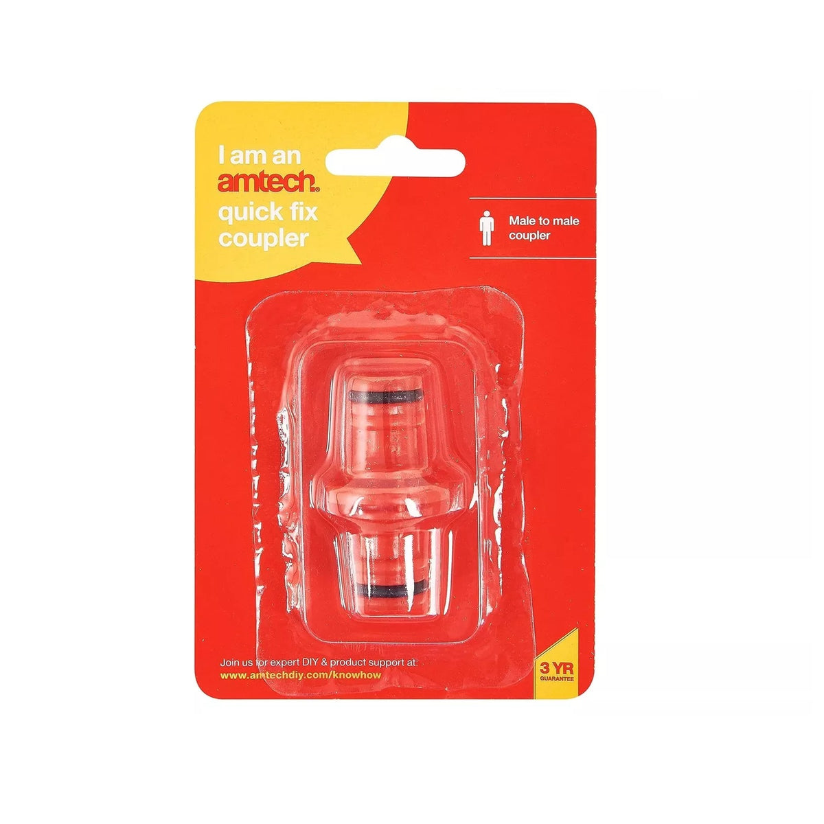 Amtech Quick Fix Coupler Red U2470 | Male to Male Coupler
