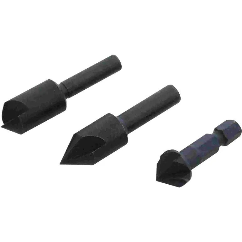 Amtech Countersink Bit Set Black Pack of 3 F0820 | Made from Carbon Steel | 90 Degree and 70 Degree Countersink Angles