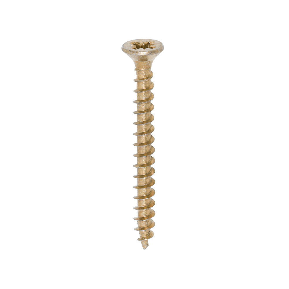 Timco Solo Zinc Plated PZ Double Countersunk Chipboard and Woodscrews Golden 4mm x 40mm Pack of 200 40040SOLOC | Driver Bit Size - PZ2