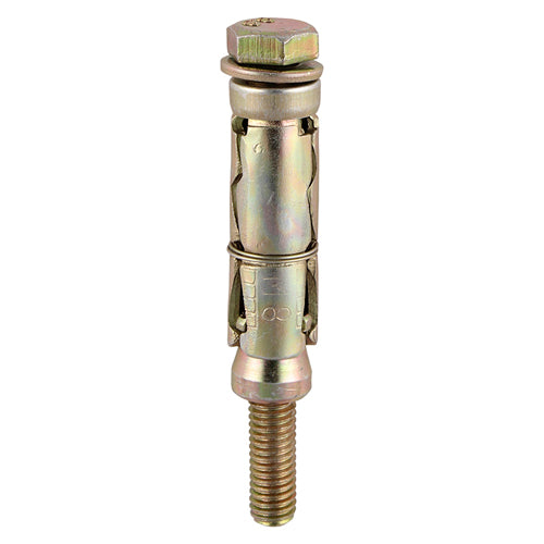 Timco Shield Anchor Carbon Steel Zinc Plated Loose Bolts Yellow M8 x 75mm Pack of 4 0825LSHP | Socket Size - 13mm
