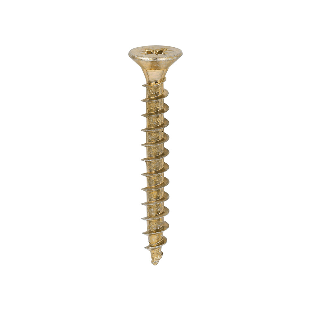 Timco Solo Zinc Plated PZ Double Countersunk Chipboard and Woodscrews Golden 5mm x 40mm Pack of 200 50040SOLOC | Driver Bit Size - PZ2