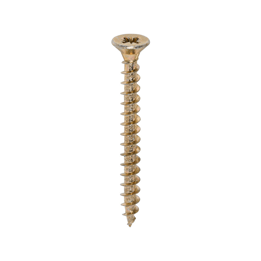 Timco Solo Zinc Plated PZ Double Countersunk Chipboard and Woodscrews Golden 5mm x 50mm Pack of 200 50050SOLOC | Driver Bit Size - PZ2