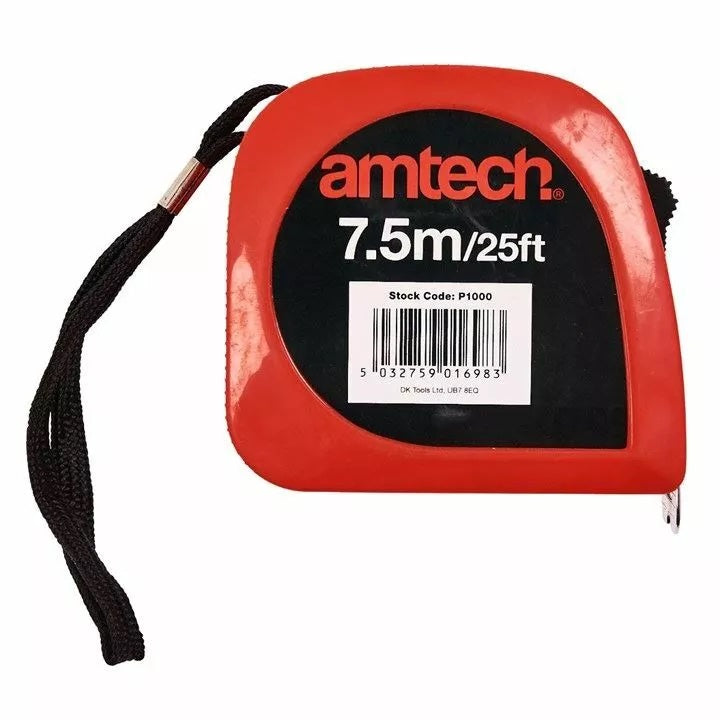 Amtech Tape Measure Red and Black 7.5Mtr P1000