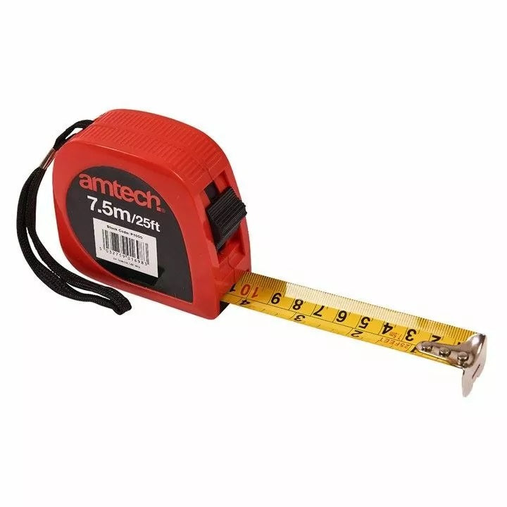 Amtech Tape Measure Red and Black 7.5Mtr P1000