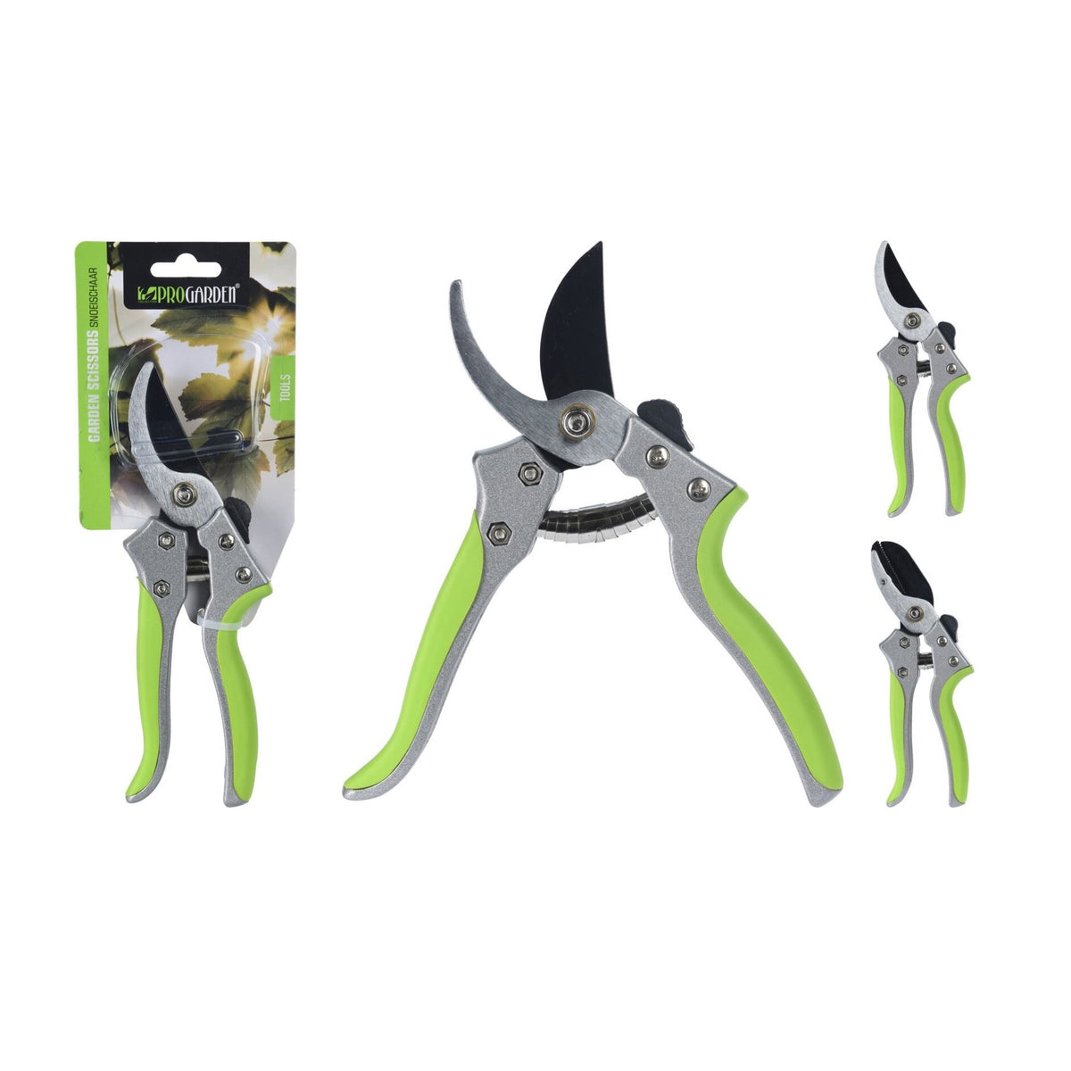 ProGarden Heavy-Duty Garden Pruning Shears Green 112776 |  With Non-Slip Grip | Sharp Stainless Steel Blade | Ideal for Cutting Branches-Stems and Shrubs