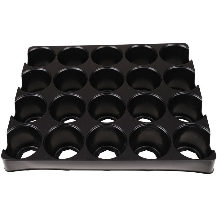 Pro Garden Seedling Pots Set on Tray Brown and Black Pack of 20 156464