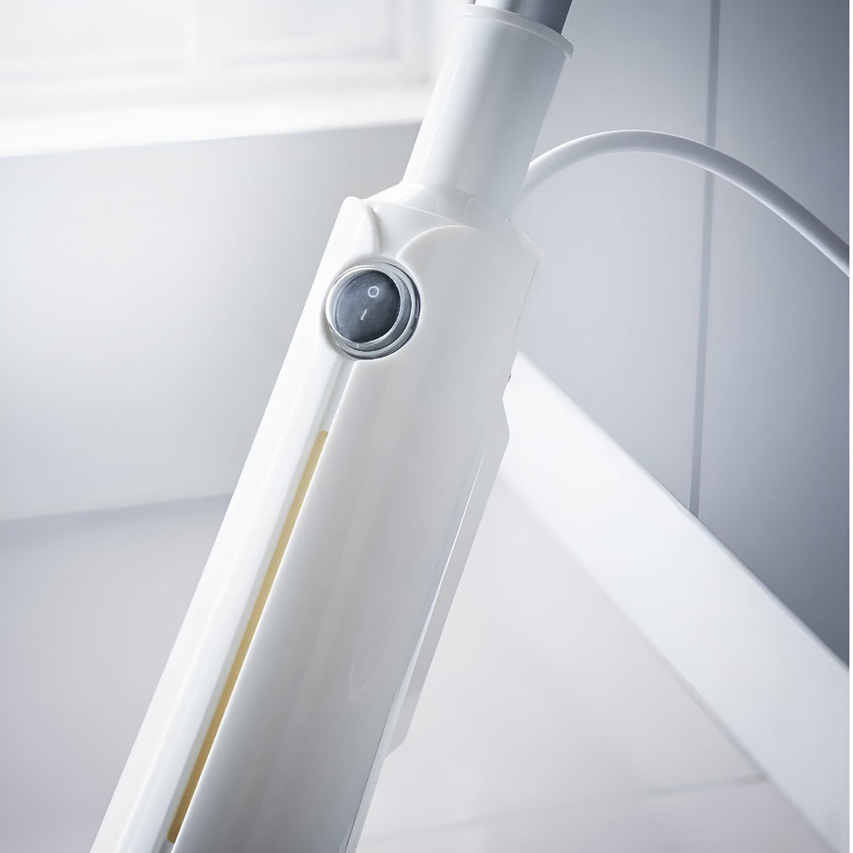 Quest Lightweight Steam Mop White 1300W 48cm x 13.5cm x 25cm 41989 | 15 Minutes Continuous Steam | Ready in 20 Seconds | For Hard Floors - Rugs and Carpets | Triangular Swivel Head | Cleans upto 50m2 with 1 Fill | Chemical Free Cleaning | Protect and